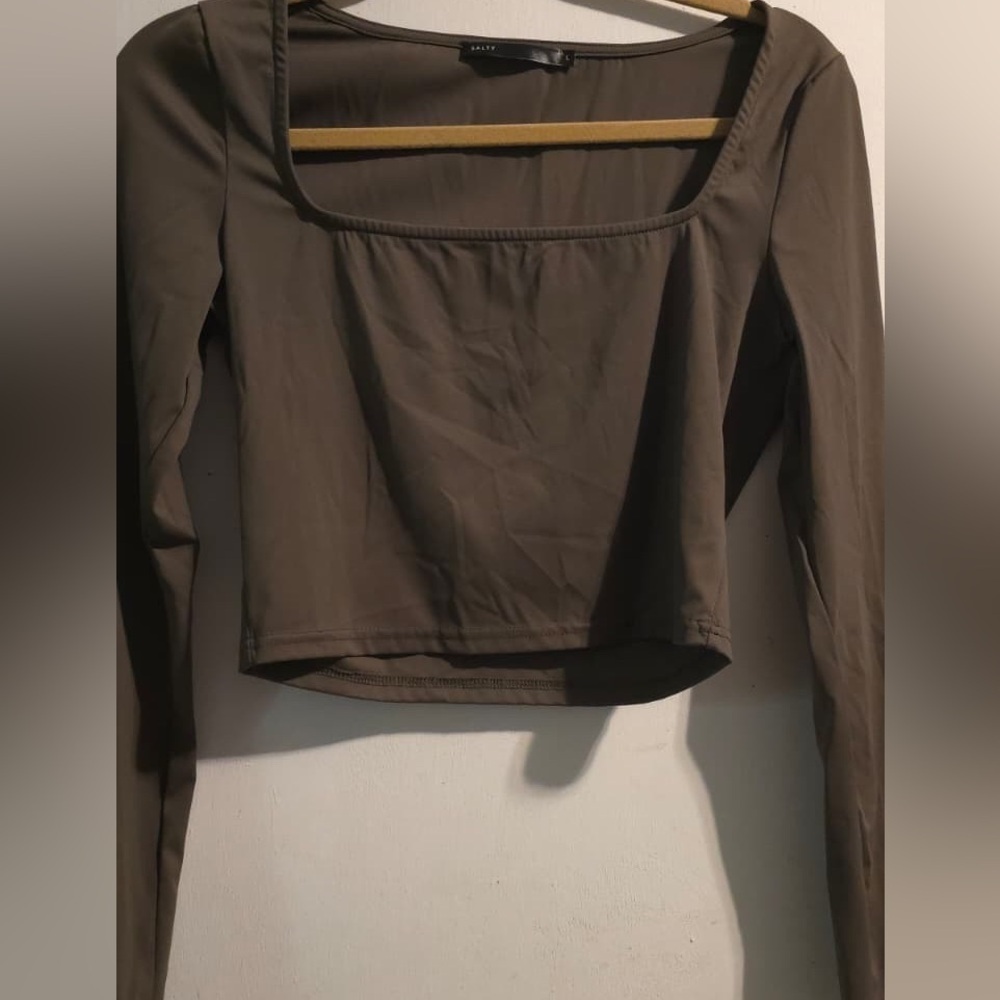 Elegant Brown Long Sleeve Bodysuit - Picture 2 of 10